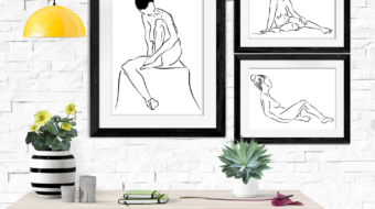 illustrazioni di nudi di donne in bianco e nero minimal
