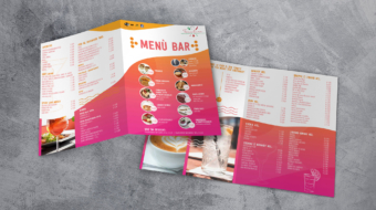 grafica per menu bar - A3 piegato fronte retro